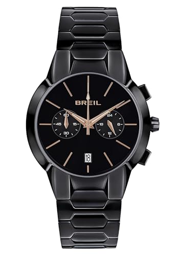 BREIL - Herren-Chronograph New One Collection TW1912 - Herren-Accessoires - Uhr für Herren mit Bilux-Stahl, poliert und mattiert - Zifferblatt mit IP-Roségold-Details von Breil