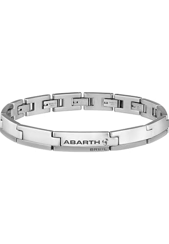 BREIL - Herrenarmband Abarth Collection TJ3099 - Herrenschmuck - Poliertes & Gebürstetes Herren-Stahlarmband, mit Sandgestrahltem Finish und Steckverschluss - Verstellbare Länge von 17 bis 23,5 cm von Breil