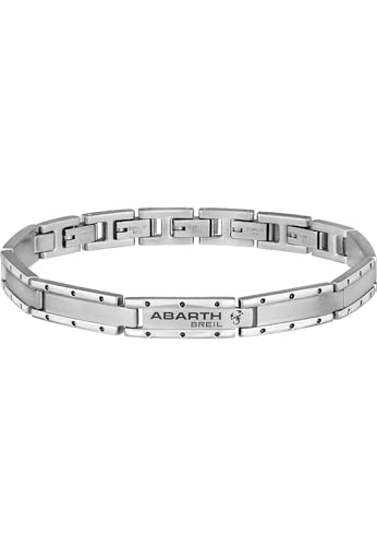 Breil - Herrenarmband Abarth Collection TJ3100 - Herrenschmuck - Poliertes & Gebürstetes Herren-Stahlarmband, mit Spiegel-/Satin-Finish und Steckverschluss - Verstellbare Länge von 17,5 bis 22,5 cm von Breil