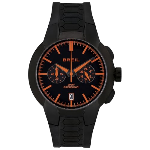 Breil Uhr Herren New ONE Sport Ziffernblatt SCHWARZ Bewegung Chrono Quartz e GÜRTEL Polyurethane SCHWARZ TW1870 von Breil