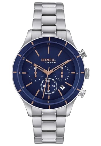Breil Uhr Herren Dude Ziffernblatt GRAU Bewegung Chrono Quartz e Bracelet Stahl Silber EW0448 von Breil