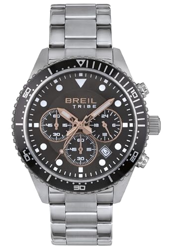 Breil Sail Herren Chronograph aus Edelstahl in der Farbe Silber-Schwarz-Braun 42mm, Wasserdichtigkeit: 10Bar, EW0580 von Breil