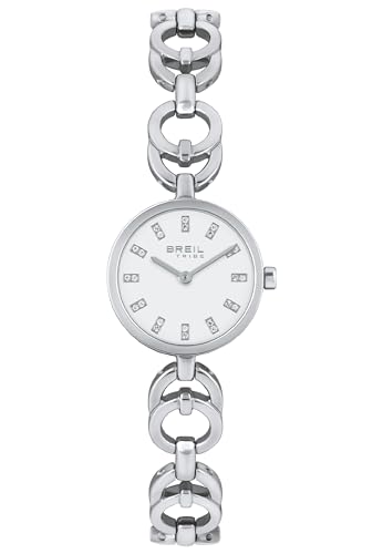Breil Uhr Damen Luna Ziffernblatt Weiss Bewegung NUR Zeit Quartz e Bracelet Stahl Silber EW0553 von Breil