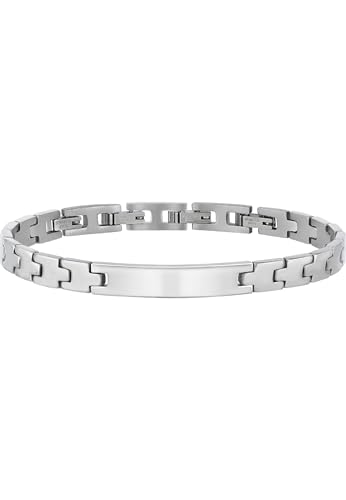 Breil, Herrenarmband Carve Collection, Edelstahlarmband für Herren mit Glänzender Oberfläche und Individuellem Mittelelement, Verstellbare Länge von 22 cm bis 17 cm von Breil