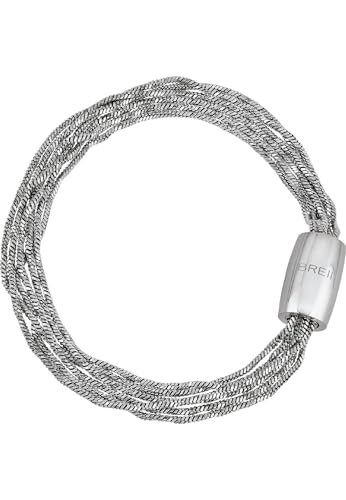 Breil, Magnetica-Kollektion, Kleines Eclipse-Armband, mit Poliertem Edelstahl, Micro-Ketten und Paktischem Magnetverschluss, Perfekte Geschenkidee für Frauen, Länge: 19 cm, Farbe: Silber von Breil