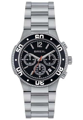 Breil Adjust Herren Armbanduhr Chronograph mit Armband aus Stahl in der Farbe: Silber/Schwarz, Gehäusedurchmesser: 44 mm, TW1967 von Breil