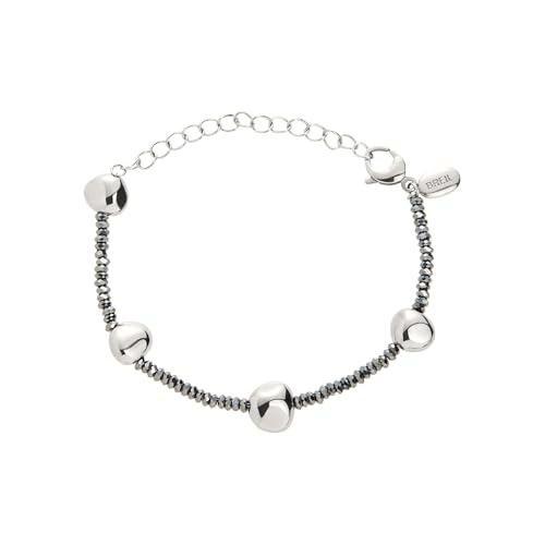 Breil B Rocks Damenarmband aus Hämatit und Edelstahl hergestellt, in der Farbe: Silber, Länge: 15 cm, TJ3288 von Breil