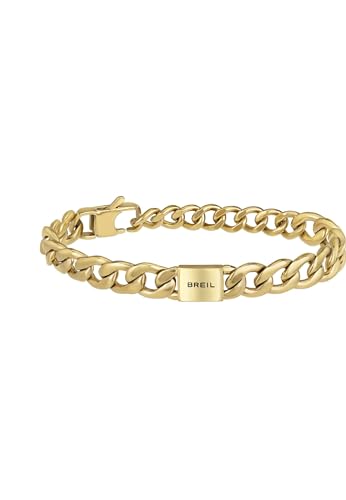 Breil Armband LOGO MANIA für Herren aus Edelstahl in der Farbe Gold, mit Karabinerverschluss, Länge: 22 cm, TJ3069 von Breil