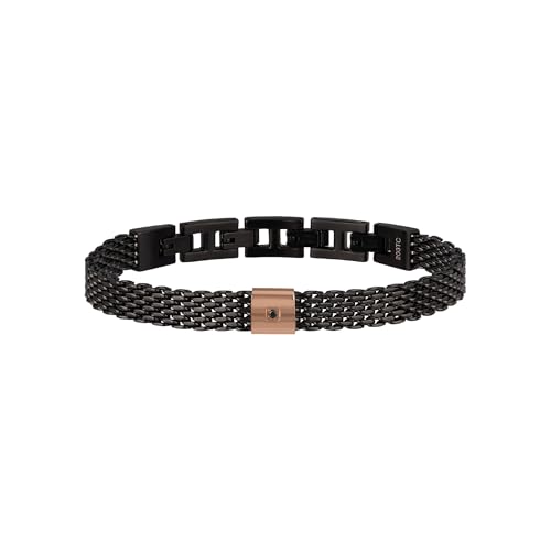 Breil Armband BLACK DIAMOND für Herren aus Edelstahl mit Diamant in der Farbe Schwarz, mit Faltverschluss, Länge: 22 cm, TJ2956 von Breil