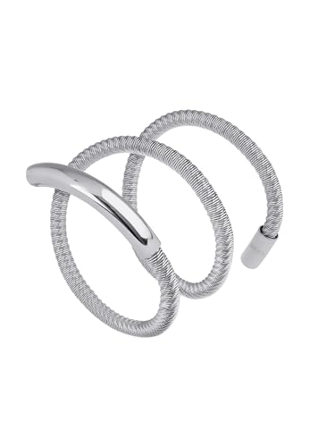 Breil - Armband für Frauen NEW SNAKE STEEL Kollektion TJ2838 - Flexibel formbarer Edelstahlschmuck mit zentralem Schmuckelement - 50 cm Länge - Silberner Edelstahl von Breil