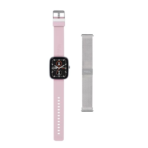 Breil Armbanduhr EW0748 Uni SBT-3 Zifferblatt Multicolor Schwarz Bewegung Smart-Modul und Mesh Armband Silikon, Stahl Rosa, Grau, Armband von Breil