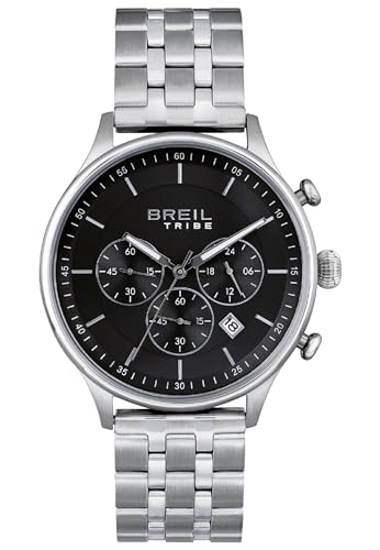 Breil Tribe Herren Chronograph Classy Classic Elegance Edelstahl Black Sunray 42mm, Wasserdichtigkeit: 5 Bar, EW0500 von Breil