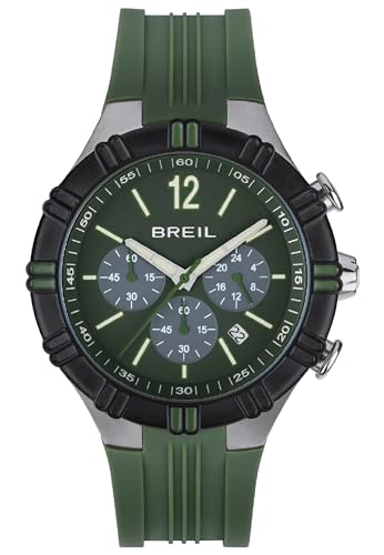 Breil Uhr Herren B Rise Ziffernblatt BLAU Bewegung Chrono Quartz e Bracelet Stahl Silber TW1983 von Breil