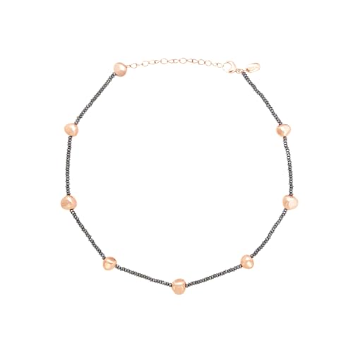 Breil B Rocks Halskette aus Edelstahl hergestellt und mit Hämatitsteinen verziert, Min. Länge: 39 cm, Max. Länge: 45 cm, TJ3289 von Breil