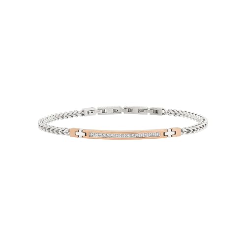 Breil Schmuck Kollektion Light Row, Armband für Herren aus Stahl, Farbe Silber, Einheitsgröße mit Zirkonia, Legierter Stahl von Breil