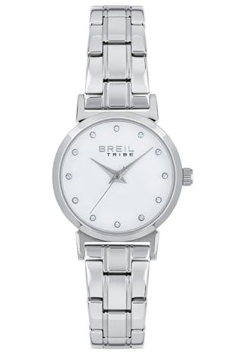 Breil Bella Damen Armbanduhr aus Edelstahl in der Farbe Silber-Weiß 32mm, Wasserdichtigkeit: 3Bar, EW0612 von Breil