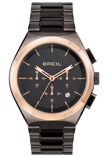 Breil Bend Herren Armbanduhr mit Armband aus Edelstahl in der Farbe: Schwarz, Gehäusedurchmesser: 43 mm, TW1907 von Breil