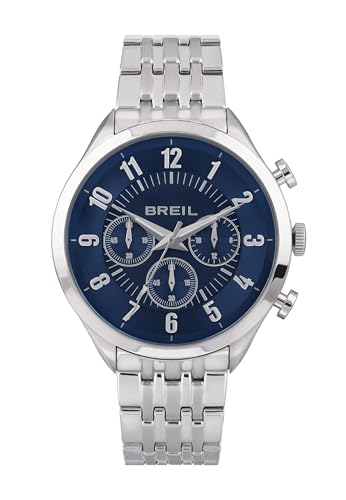 Breil Uhr Herren Arbiter Ziffernblatt BLAU Bewegung Chrono Quartz e Bracelet Stahl Silber TW1873 von Breil