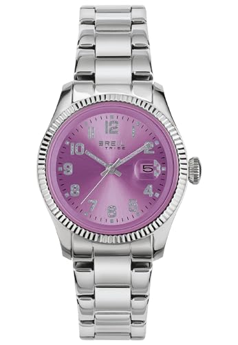 Breil Uhr Damen Classic Elegance Ziffernblatt VIOLETT Bewegung NUR Zeit Quartz e Bracelet Stahl Silber EW0626 von Breil