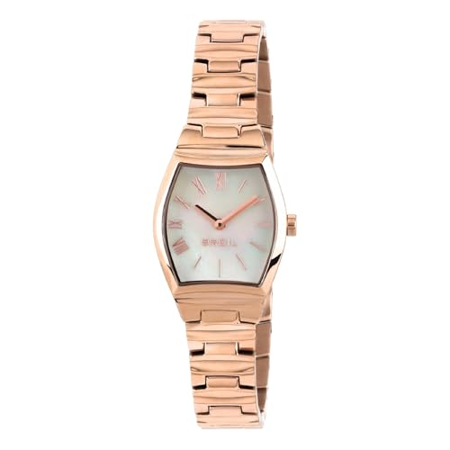 Breil Uhr Damen Barrel Ziffernblatt Perlmutt Weiss Bewegung NUR Zeit Quartz e Bracelet Farbiger Stahl PINK TW1655 von Breil