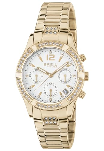 Breil, Damenuhr C'est Chic Collection, Glänzende Stahluhr mit Kristallen, Glamour Design, PE902 Uhrwerk, Wasserdicht bis zu 5 ATM von Breil