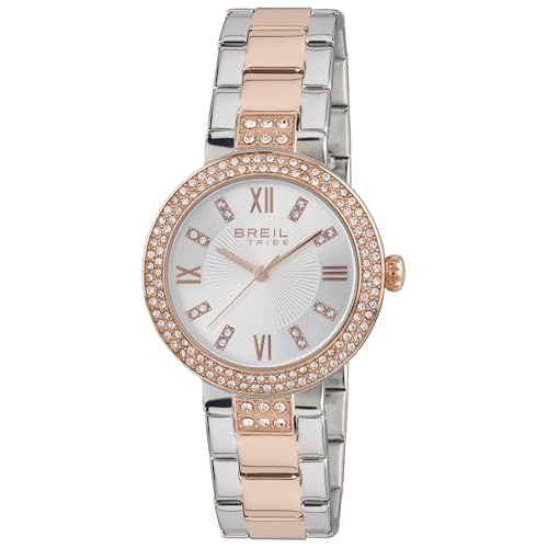 Breil Uhr Damen Dance Floor Ziffernblatt Silber Bewegung NUR Zeit Quartz e Bracelet Farbiger Stahl Silber, Gold EW0421 von Breil