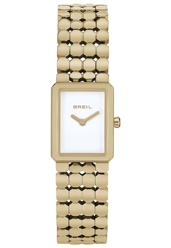 Breil Damen Armbanduhr Motif in der Farbe Gold/Weiß mit Edelstahlarmband, Gehäusedurchmesser: 19X24 mm, TW1943 von Breil