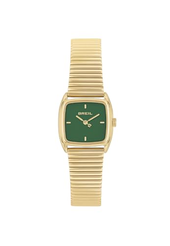 Breil Damen Armbanduhr STYLIZE mit goldfarbenem Stahlarmband, 3 Bar, Gehäusegröße: 24x21,4 mm, TW2051 von Breil