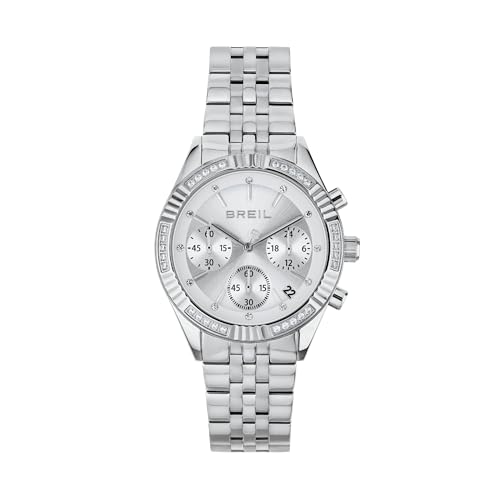 Breil Uhr Damen Stand Out Ziffernblatt BI-Farbe Silber Bewegung Chrono Quartz e Bracelet Stahl Silber TW2017 von Breil