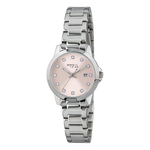 BREIL - Damen Uhr aus der Kollektion Classic Elegance EW0408 - Armbanduhr mit Analogem Zifferblatt in Rosa - Solo Tempo Bewegung - 3H - Quarzuhr - mit Edelstahl-Armband von Breil
