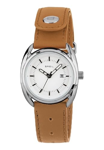 Breil Uhr Damen BEAUBOURG Ziffernblatt Weiss Bewegung NUR Zeit Quartz e GÜRTEL KALB Leder BRAUN TW1594 von Breil