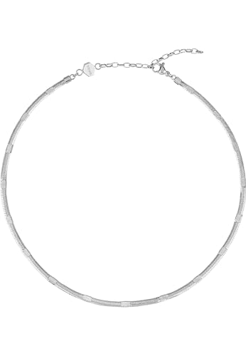 Breil - Damenhalsband Kollektion Sinuous TJ3092 - Damenschmuck - Edelstahl-Halsband für Damen, mit Karabinerverschluss und Hochglanzoberfläche, Silber - Verstellbare Länge von 35 cm bis 40 cm von Breil