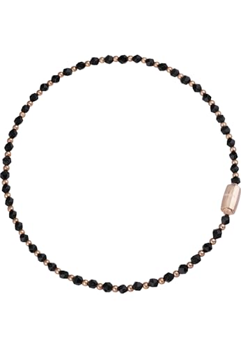 Breil - Damenhalsband Magnetica System Collection TJ3048 - Damenschmuck - Halsband aus Edelstahl für Damen, mit Kugeln aus Poliertem Stahl (Pink IP) und Facettierten Onyxkugeln - Maximale Länge 45 cm von Breil