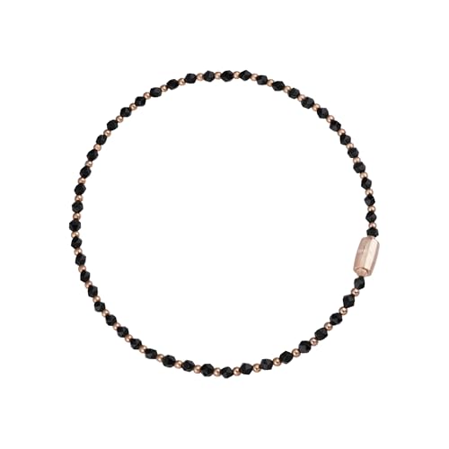 BREIL - Damenhalsband Magnetica System Collection TJ3048 - Damenschmuck - Halsband aus Edelstahl für Damen, mit Kugeln aus Poliertem Stahl (Pink IP) und Facettierten Onyxkugeln - Maximale Länge 45 cm von Breil