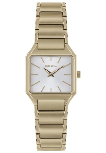 Breil Uhr Damen The B Ziffernblatt Weiss Bewegung NUR Zeit Quartz e Bracelet Stahl Silber, Gold TW2071 von Breil