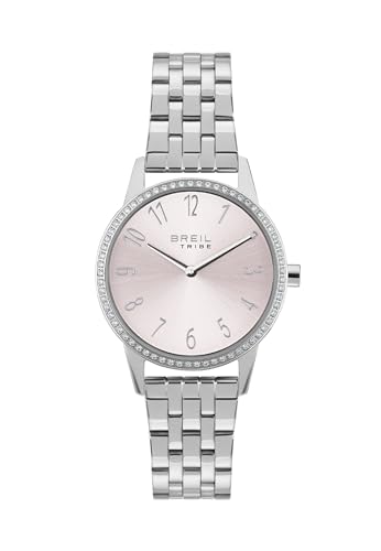 Breil Uhr Damen Twinkle Sky Ziffernblatt PINK Bewegung NUR Zeit Quartz e Bracelet Stahl Silber EW0722 von Breil
