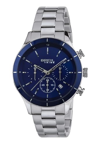 Breil Tribe Herren Chronograph Dude Sport Blue Edelstahl Silber-Blau 42mm, Wasserdichtigkeit: 5 Bar, EW0445 von Breil