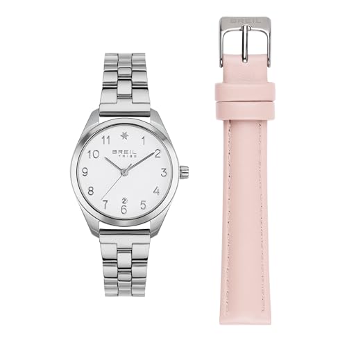 Breil Uhr Damen TIME of Love Ziffernblatt Weiss Bewegung NUR Zeit Quartz e GÜRTEL Leather PINK EW0700 von Breil