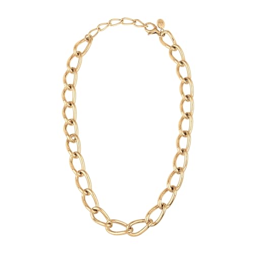 Breil, Join Up Collection, Damenhalskette mit Raffiniertem Design, Glänzender Edelstahl in Gold, mit Ovaler Gliederkette, Praktischer Karabinerverschluss, Verstellbare Länge 42-48 cm, Gold von Breil