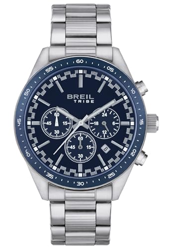 Breil Herren Armbanduhr New Fast in der Farbe Silber/Blau mit Edelstahlarmband, Gehäusedurchmesser: 42 mm, EW0572 von Breil
