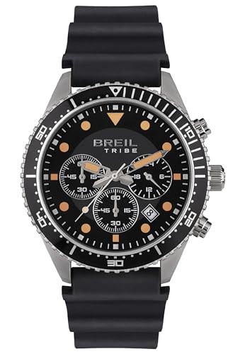 Breil Herren Armbanduhr Sail in der Farbe Schwarz mit Silikonarmband, Gehäusedurchmesser: 42 mm, EW0585 von Breil