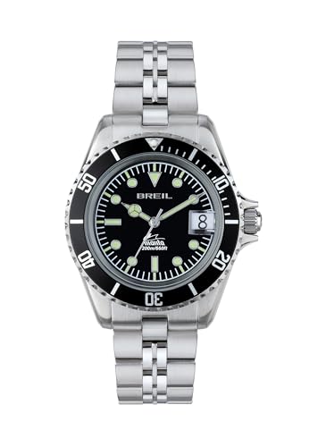 Breil Uhr Herren Manta Heritage Ziffernblatt SCHWARZ Bewegung NUR Zeit Quartz e Bracelet Stahl Silber TW2088 von Breil