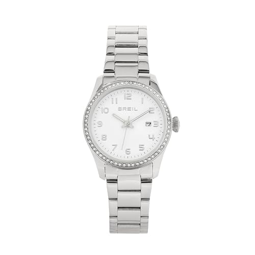 Breil LUMIERE TW2148 Damenuhr Mono-Color Zifferblatt weiß Uhrwerk nur Zeit - 3 Quartzlanzetten und Armband aus silbernem Stahl von Breil