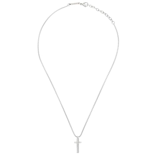 Breil Light Row Kette mit Anhänger aus hochwertigem Stahl und Zirkoniasteinen verziert, Min. Länge: 47 cm, Max. Länge: 52 cm, TJ3360 von Breil