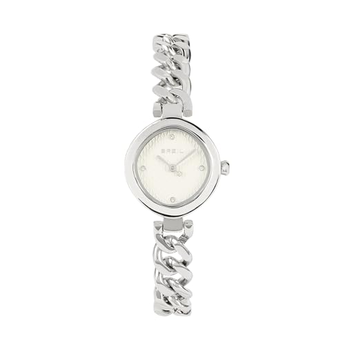 Breil Lou Damenuhr TW2160 Zifferblatt einfarbig weiß Uhrwerk nur Zeit - 2 Quartzlanzetten und Armband aus silbernem Stahl von Breil