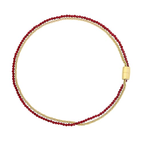 Breil MAGNETICA SYSTEM Damen Halskette 45cm aus goldfarbenem IP-Stahl in der Farbe Gold/Rot, TJ3487 von Breil