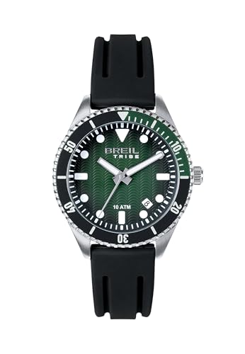 Breil Uhr Herren Overhand Ziffernblatt BI-Farbe BLAU Bewegung NUR Zeit Quartz e GÜRTEL SILIKON EISBLAU EW0762 von Breil