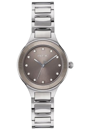 Breil Uhr Damen Sheer Ziffernblatt BLAU Bewegung NUR Zeit Quartz e Bracelet Stahl Silber TW1995 von Breil