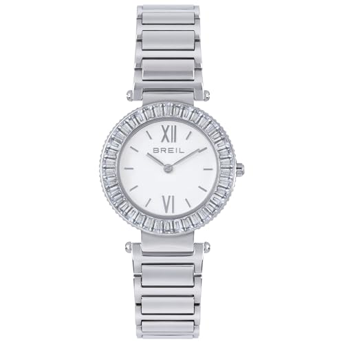 Breil Uhr Damen Pivot Ziffernblatt Weiss Bewegung NUR Zeit Quartz e Bracelet Stahl Silber TW1961 von Breil
