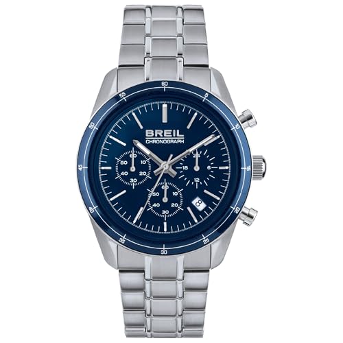 Breil Uhr Herren Release Ziffernblatt BLAU Bewegung Chrono Quartz e Bracelet Stahl Silber TW1898 von Breil